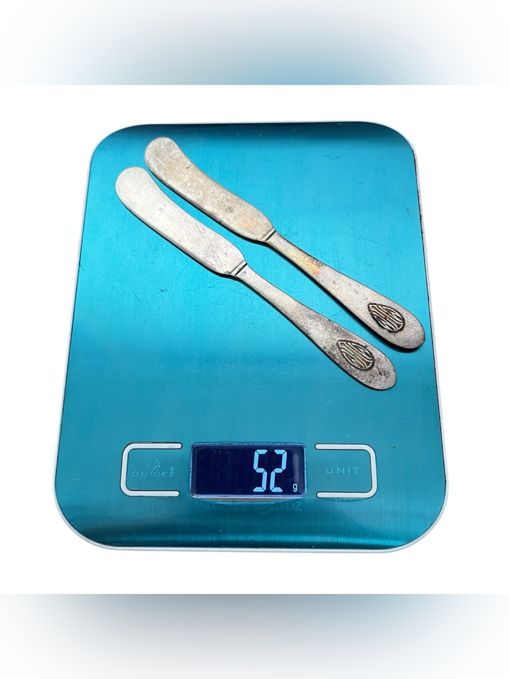 Gorham • 2 Sterling Silver Butter Spreaders Knives Monogrammed 52g